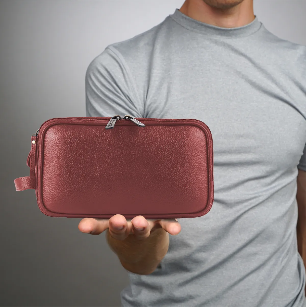 Leather Toiletry Travel Kit For Men and Women - Travel Organizer With Multiple Compartments
