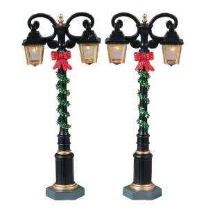 LEMAX Set 2 pezzi Lampioni con Luci LED "Splendid Lights" in plastica