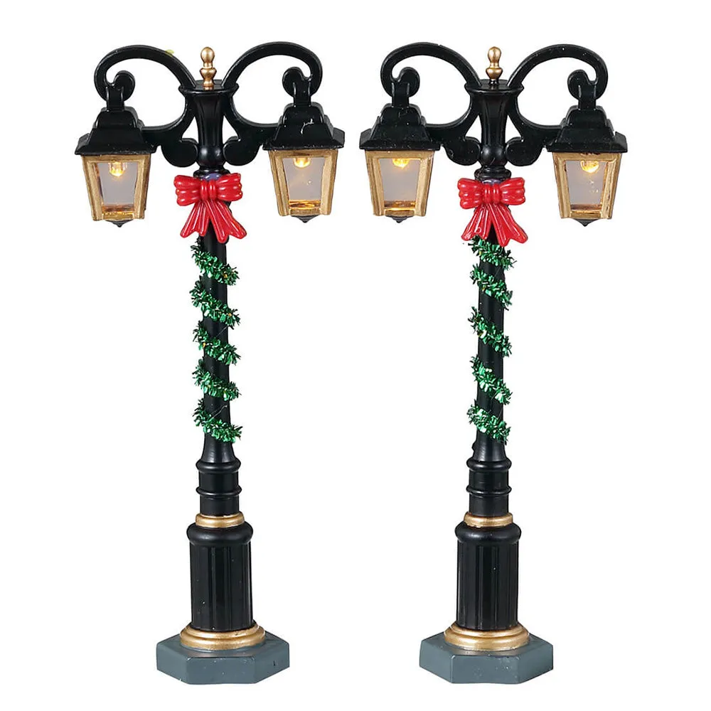 LEMAX Set 2 pezzi Lampioni con Luci LED "Splendid Lights" in plastica