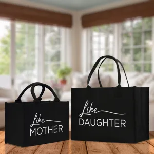 Like Mother Like Daughter Cotton Canvas Tote Bag Christmas For Mom Daughter Mather's Day Gift From Daughter Tote Bag Mom Daughter Gifts Bag