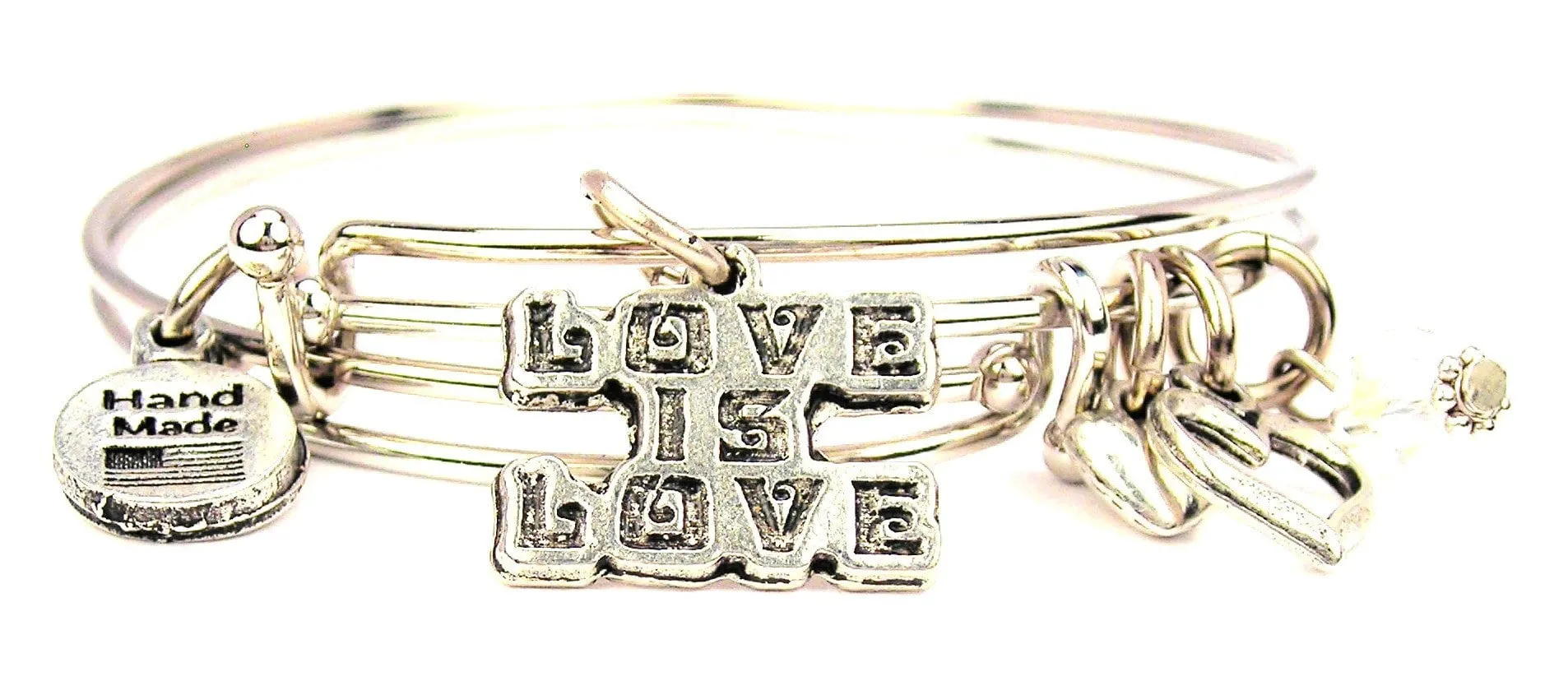 Love Is Love Expandable Bangle Bracelet Set