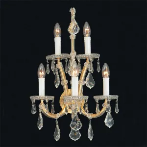 Maria Theresa Strass Lead Crystal 5 Light Wall Chandelier