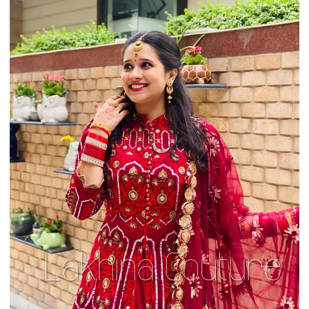 Maroon Gorgeous Anarkali With Dupatta