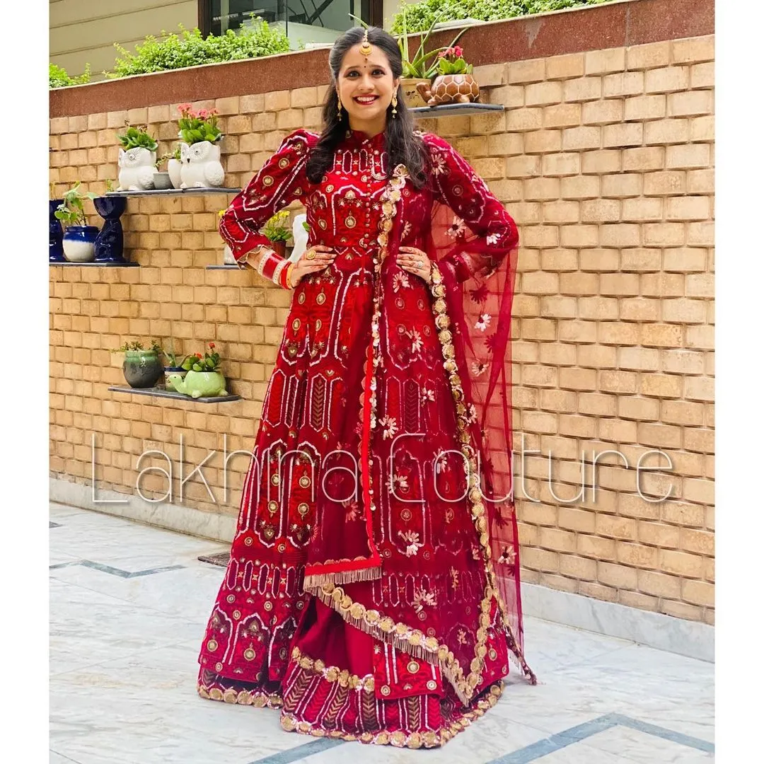 Maroon Gorgeous Anarkali With Dupatta