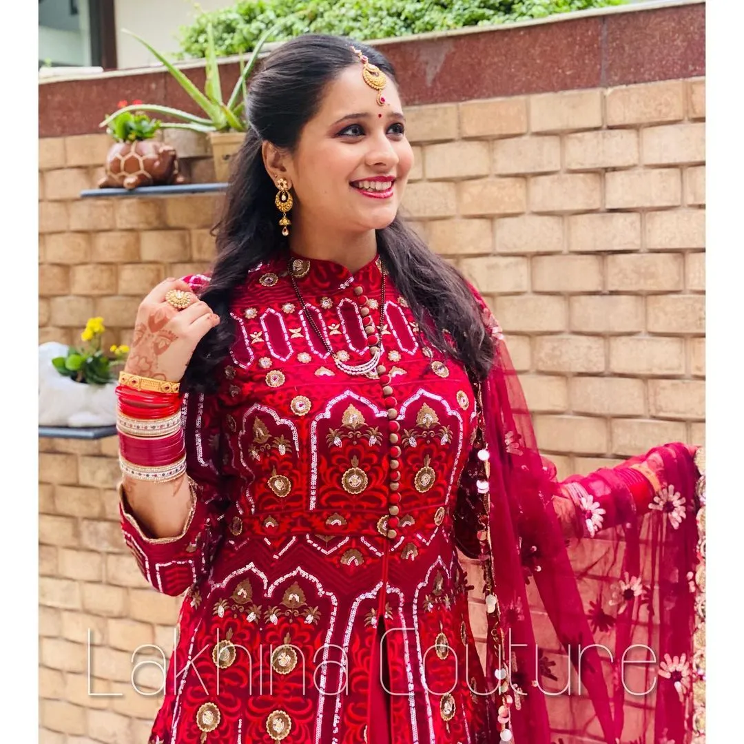 Maroon Gorgeous Anarkali With Dupatta
