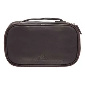 Medium Zippered Toiletry Bag, 10" x 5.5" x 3", Brown