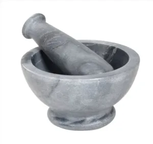 MORTAR & PESTLE BLACK/GREY 4"