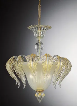Murano Glass Ceiling Pendant Infused With 24 Carat Gold