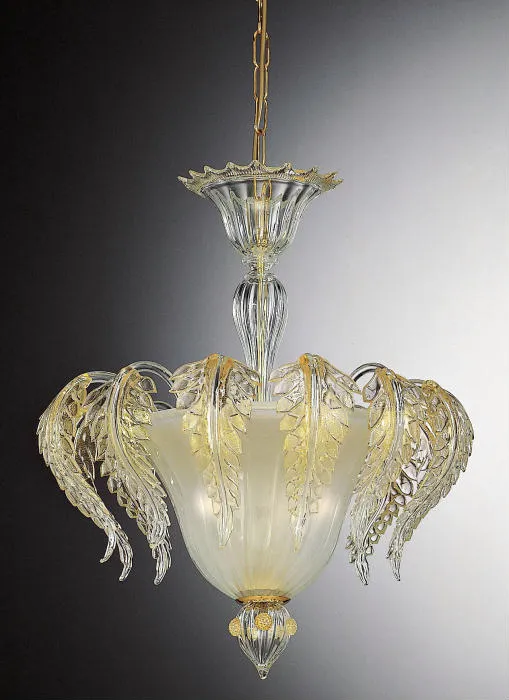 Murano Glass Ceiling Pendant Infused With 24 Carat Gold