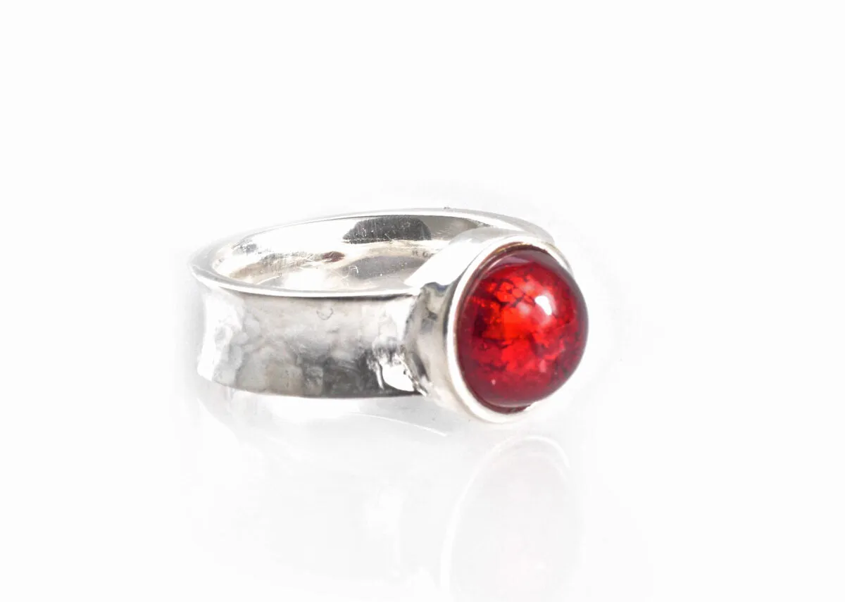 Murano Half Perle Silver Ring 10mm
