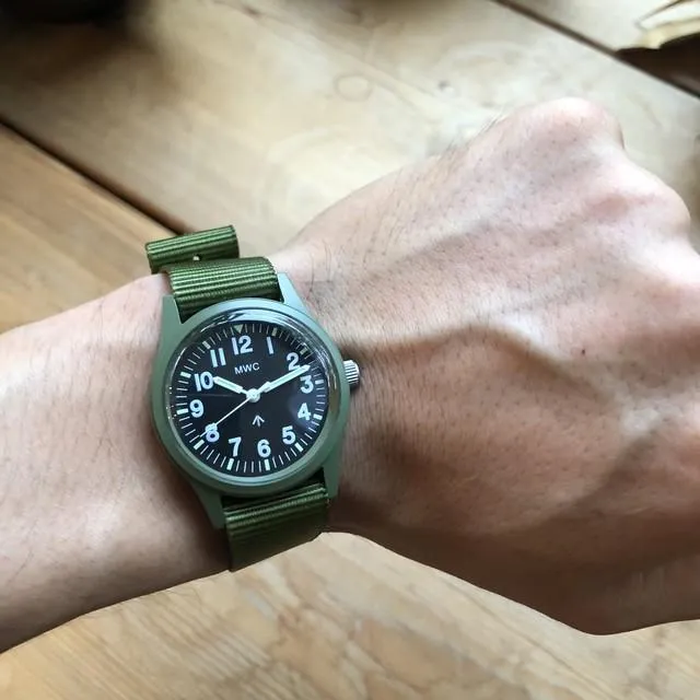 MWC Classic 1960s/70s Pattern Olive Drab European Pattern Military Watch on Matching Strap