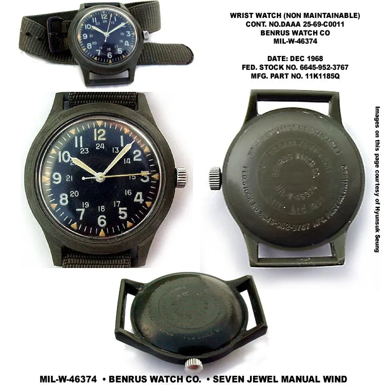 MWC Classic 1960s/70s Pattern Olive Drab European Pattern Military Watch on Matching Strap