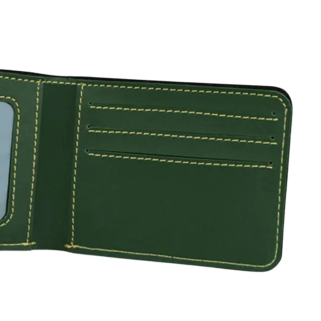 Navy Charm Personalized Vegan Leather Wallet with Name - Green