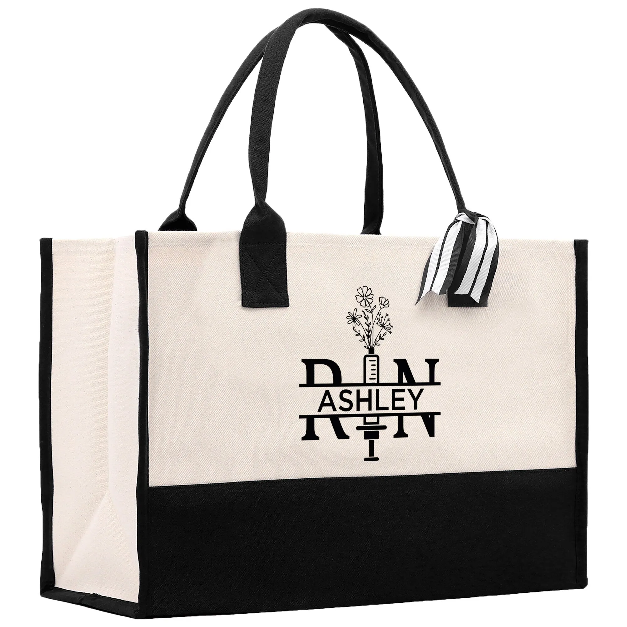 Nurse RN Tote Custom Name Personalized Cotton Canvas Tote Bag Nurse Gift Future Nurse Gift Nursing Student Graduation Gift