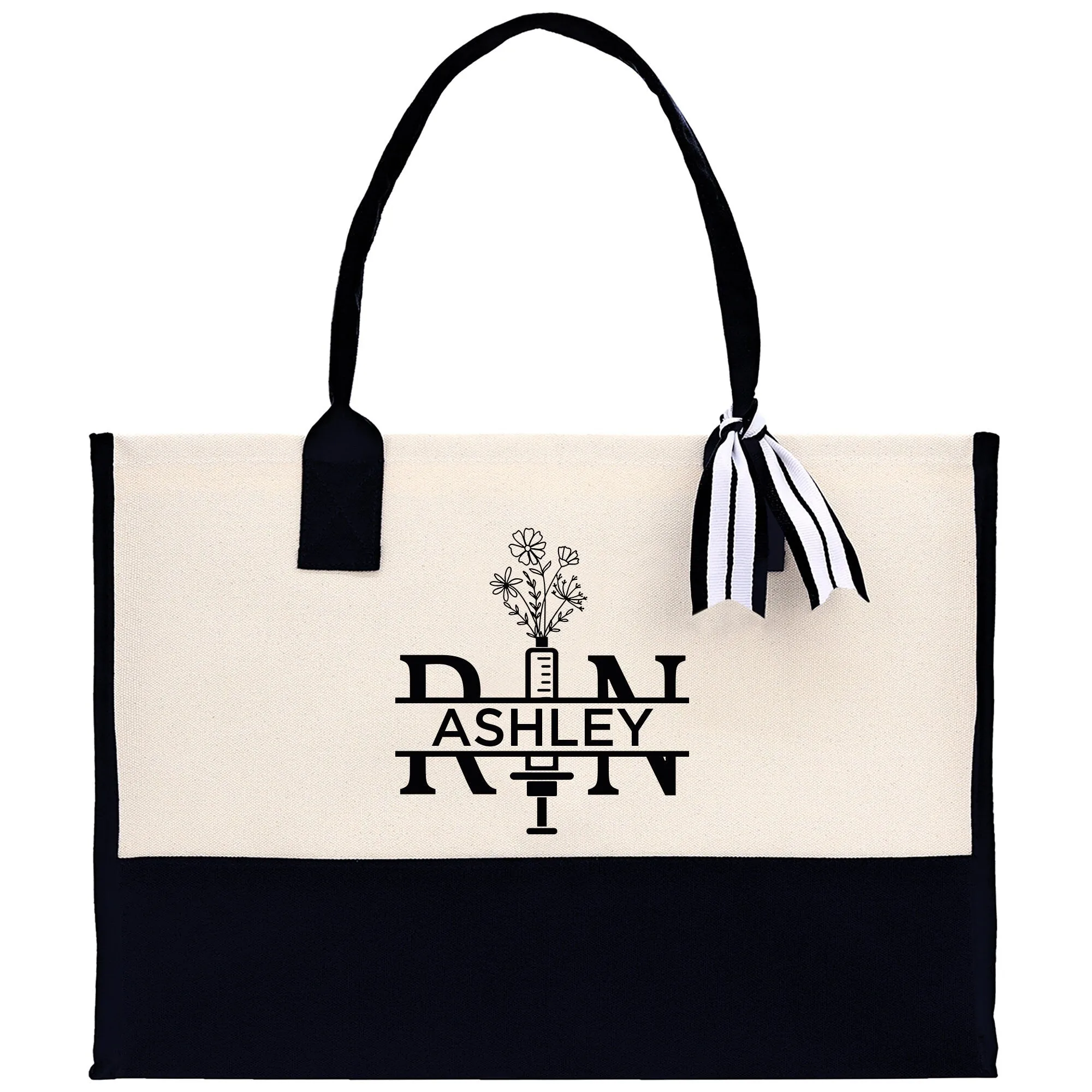 Nurse RN Tote Custom Name Personalized Cotton Canvas Tote Bag Nurse Gift Future Nurse Gift Nursing Student Graduation Gift