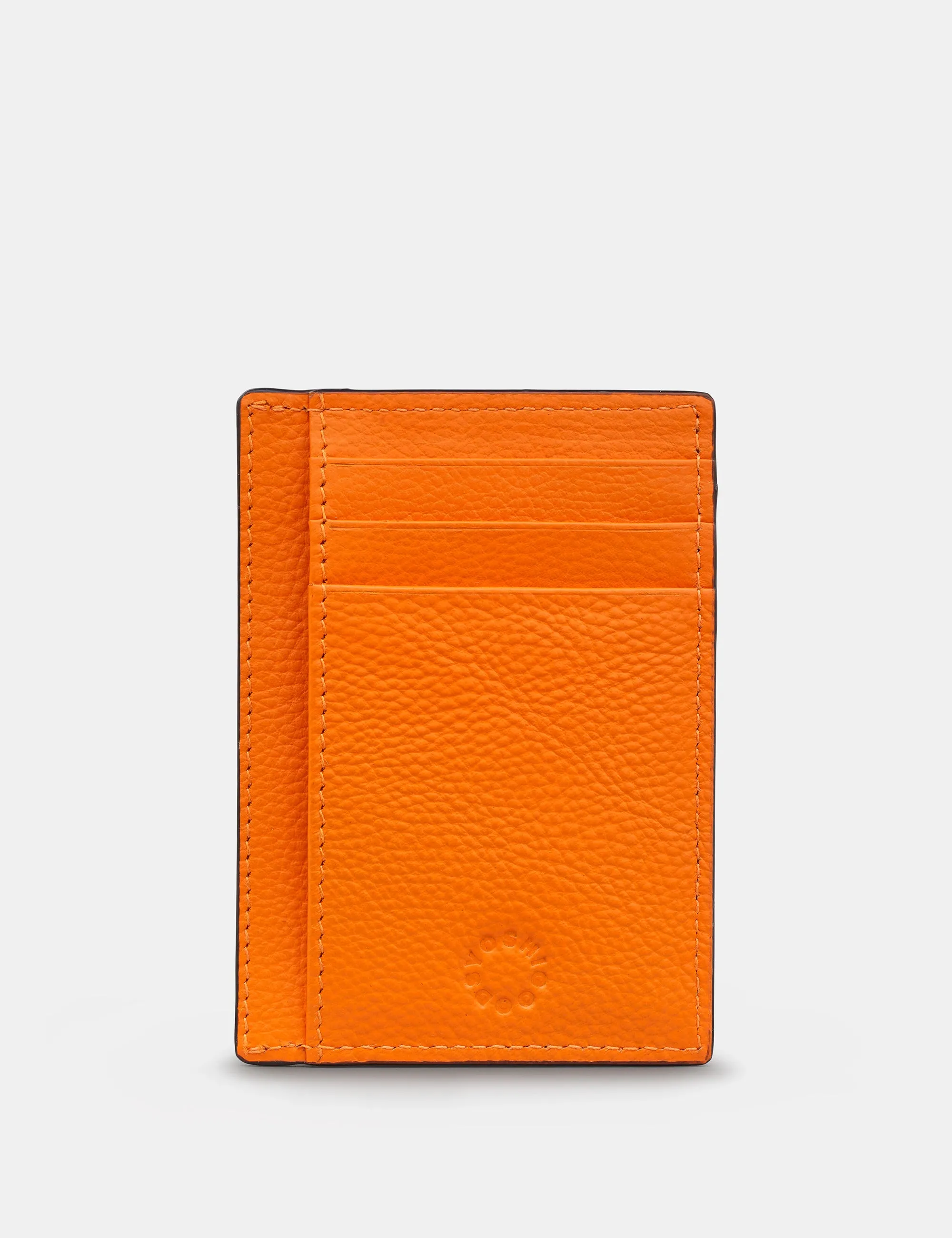 Orange Leather Card Holder With ID Window