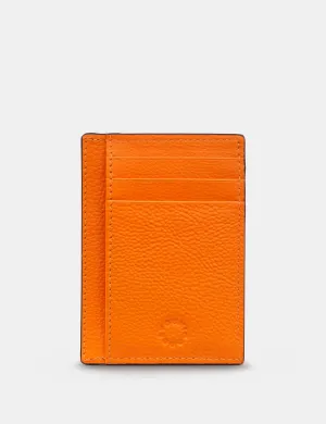 Orange Leather Card Holder With ID Window