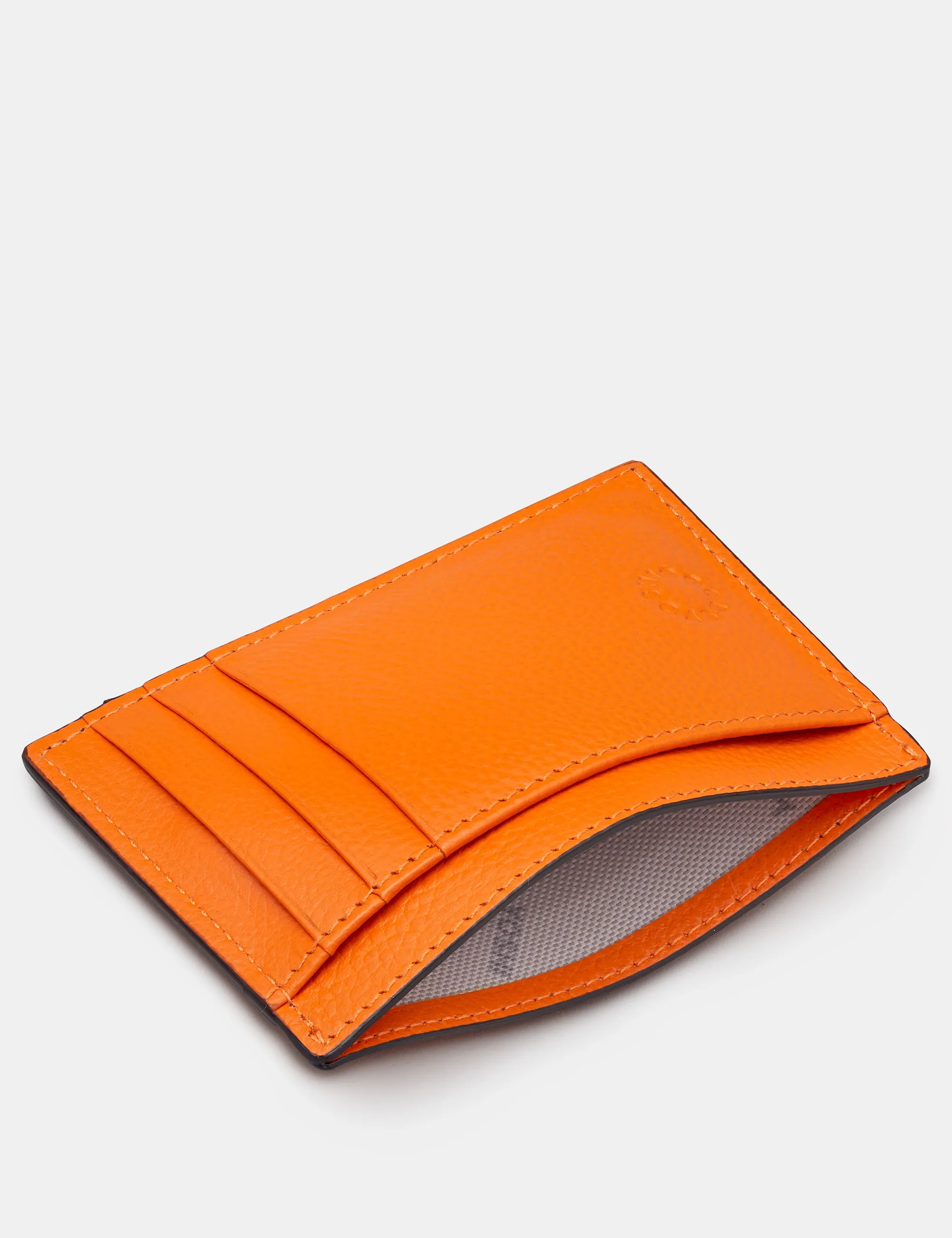 Orange Leather Card Holder With ID Window