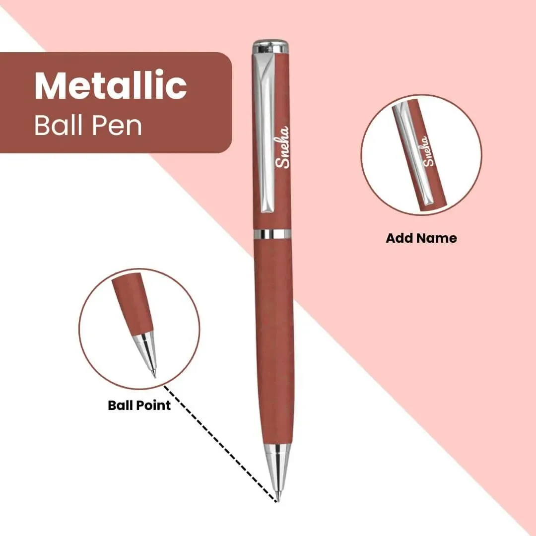 Personalized Brown PU Leather Wallet & Pen Set - Premium Gifts for Men