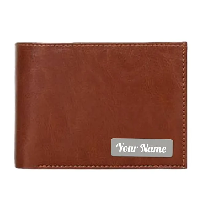 Personalized Brown PU Leather Wallet & Pen Set - Premium Gifts for Men