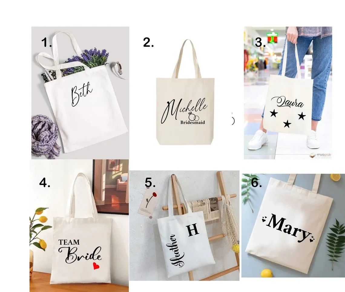 Personalized Canvas Tote Bag for Every Use, Bachelorette Party, Bridesmaid gifts