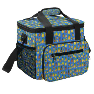 Pineapples Blue Multi Function Large Waterproof Bag