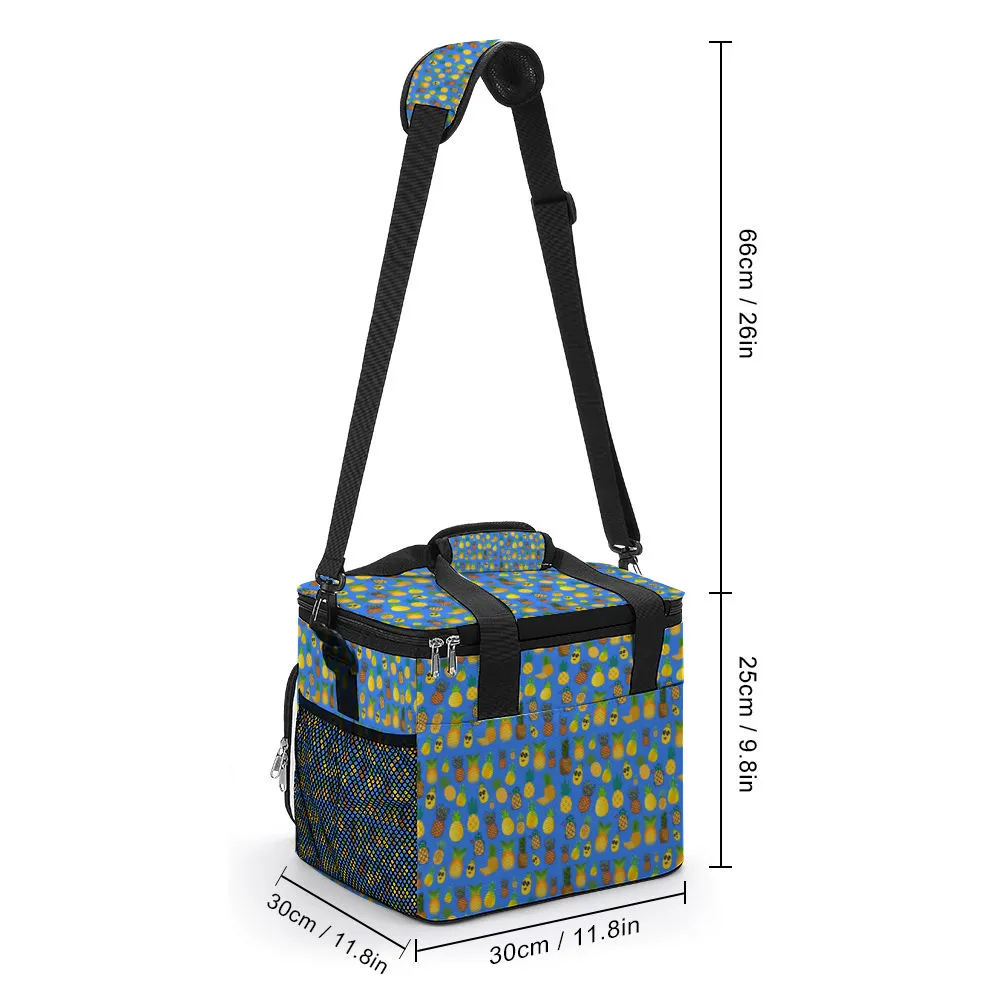 Pineapples Blue Multi Function Large Waterproof Bag