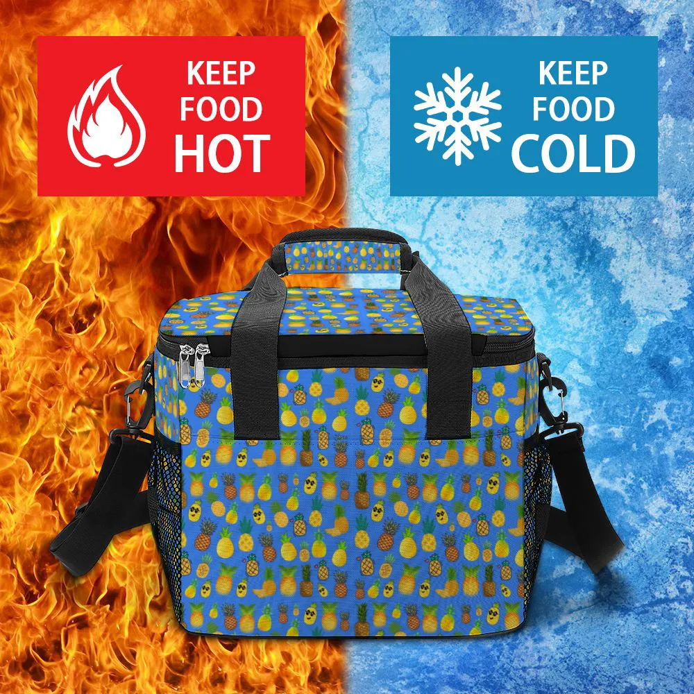 Pineapples Blue Multi Function Large Waterproof Bag