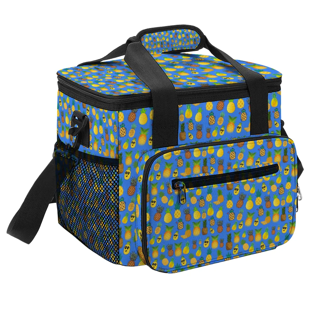 Pineapples Blue Multi Function Large Waterproof Bag