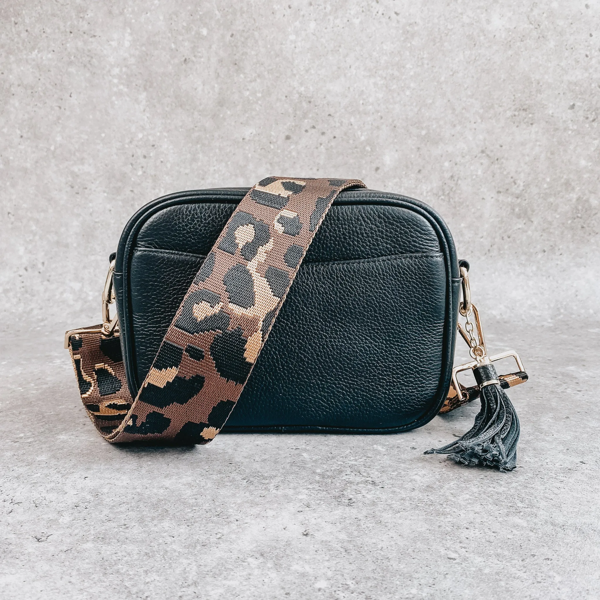 Pippa Crossover Bag with Interchangeable Strap - Jet Black