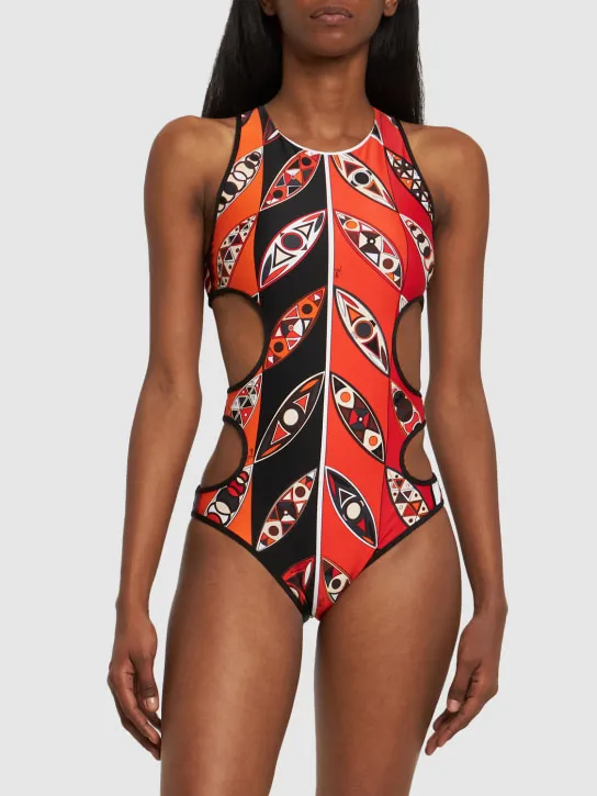 Pucci   Girandole cutout Lycra onepiece swimsuit 