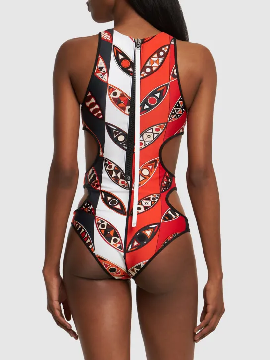Pucci   Girandole cutout Lycra onepiece swimsuit 