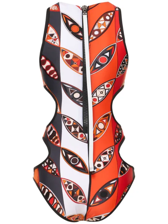 Pucci   Girandole cutout Lycra onepiece swimsuit 