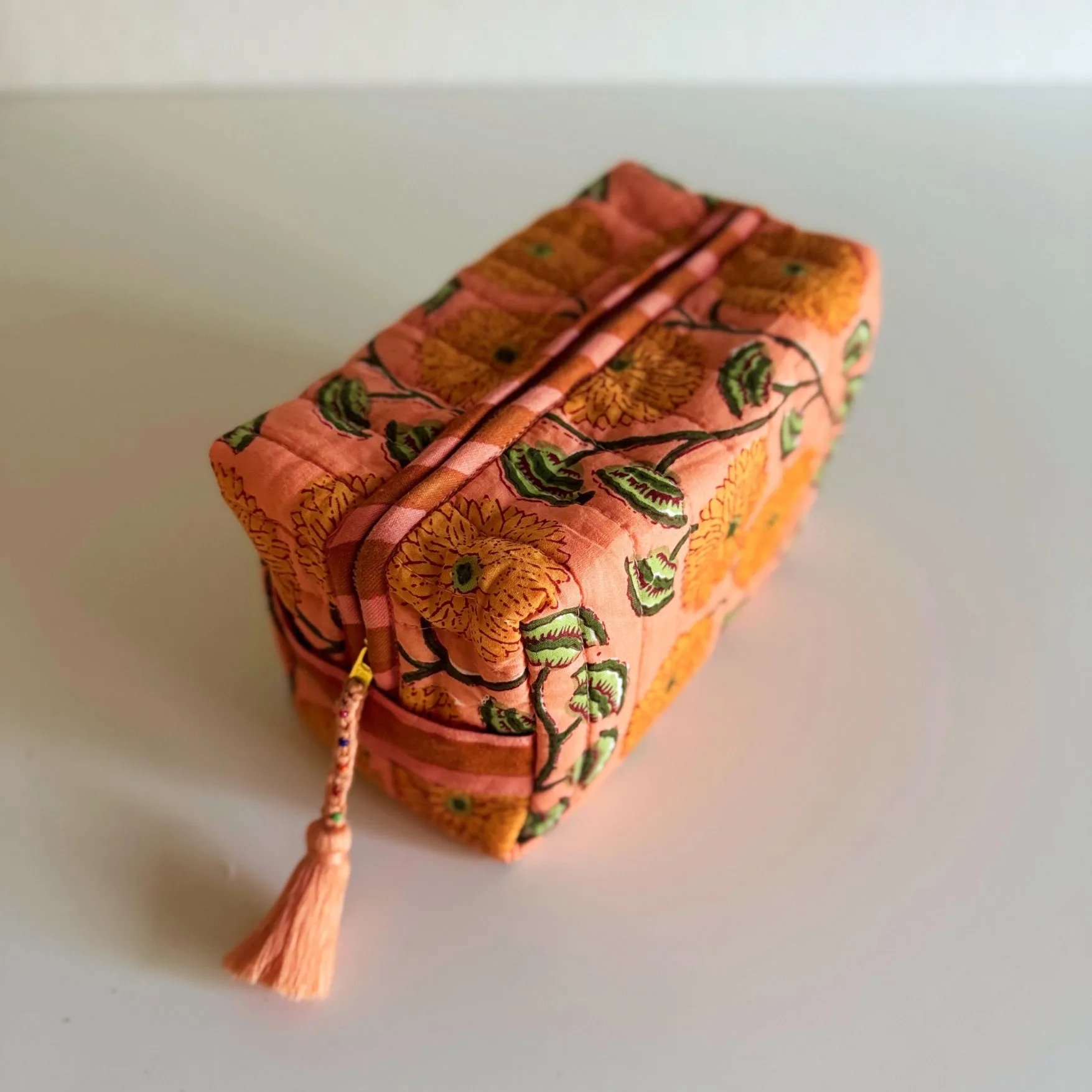 Quilted Toiletry Bag | Dahlia Peach