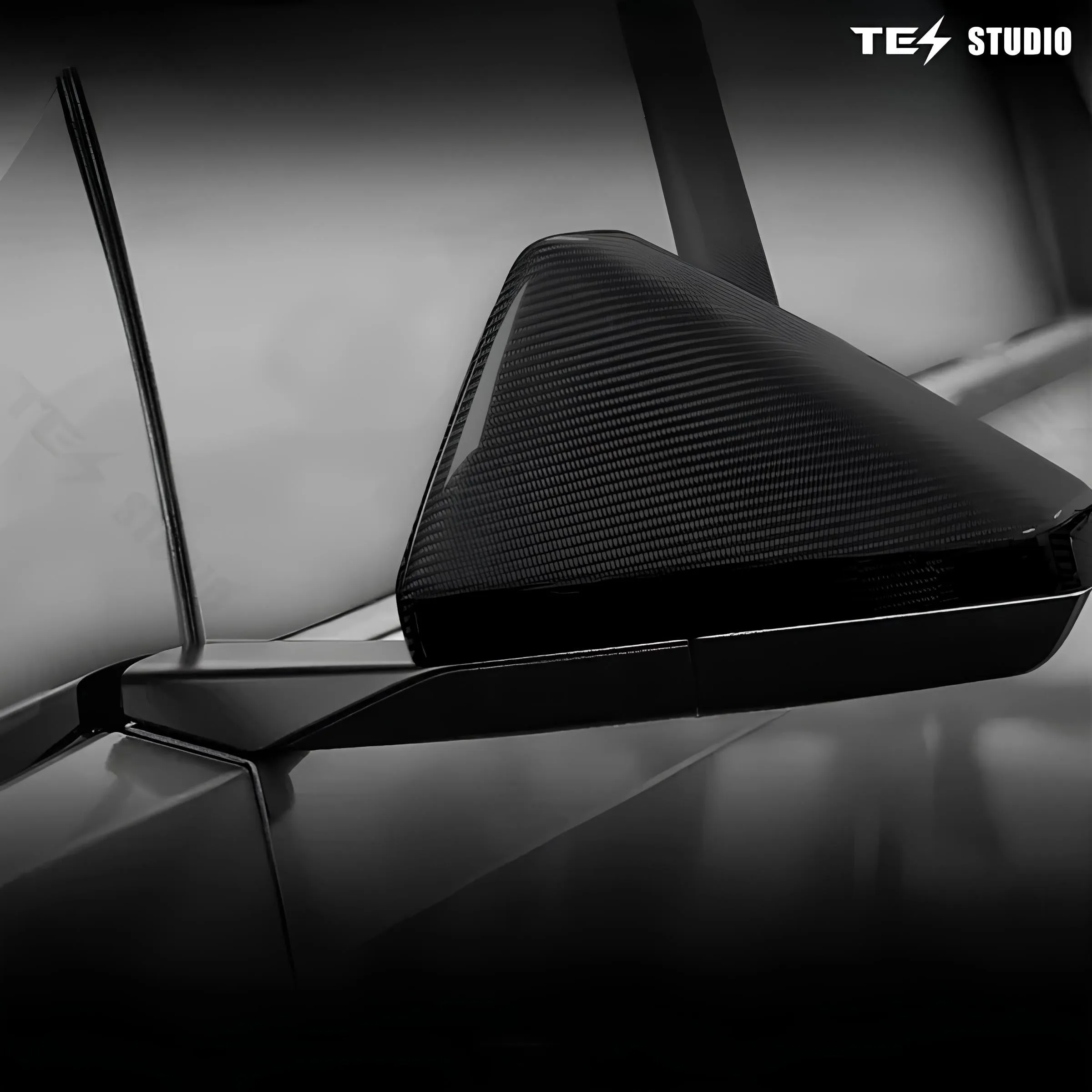 Real Carbon Fiber Side View Mirror Caps for Tesla Cybertruck Exterior Accessories 2PCS | Tesstudio