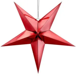 Red Hanging Star Decoration - 70cm