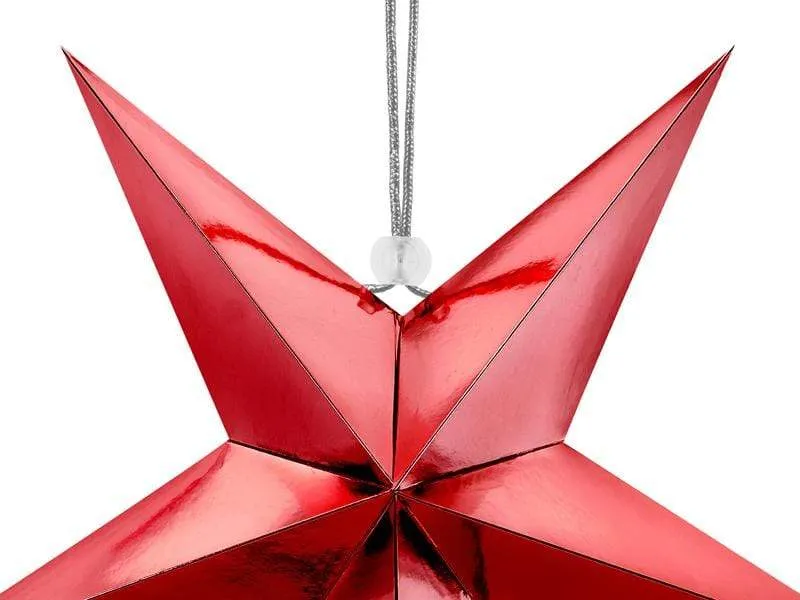 Red Hanging Star Decoration - 70cm