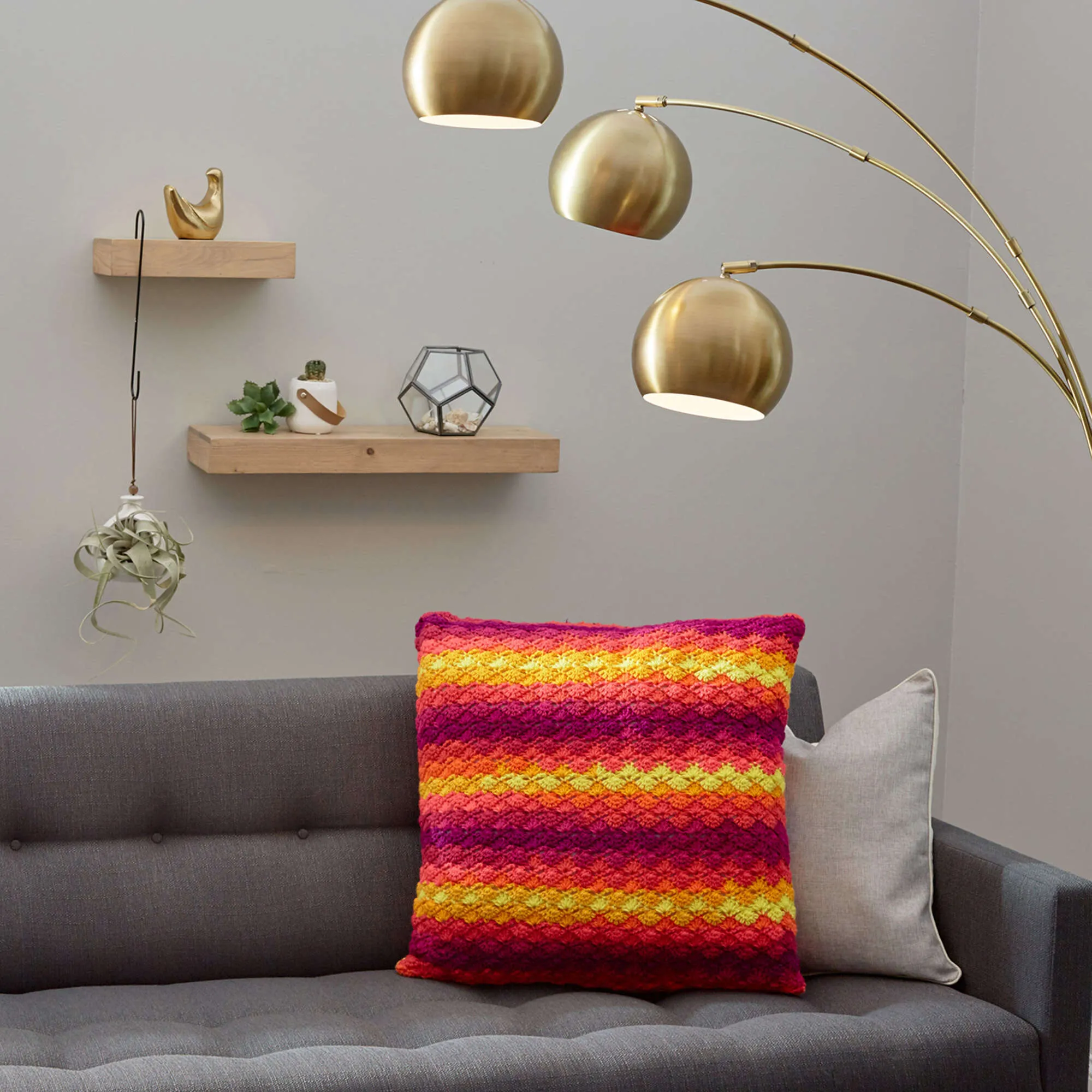 Red Heart Crochet Splendid Shells Pillow