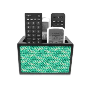 Remote Control Stand Holder Organizer For TV / AC Remotes -  Green Weave