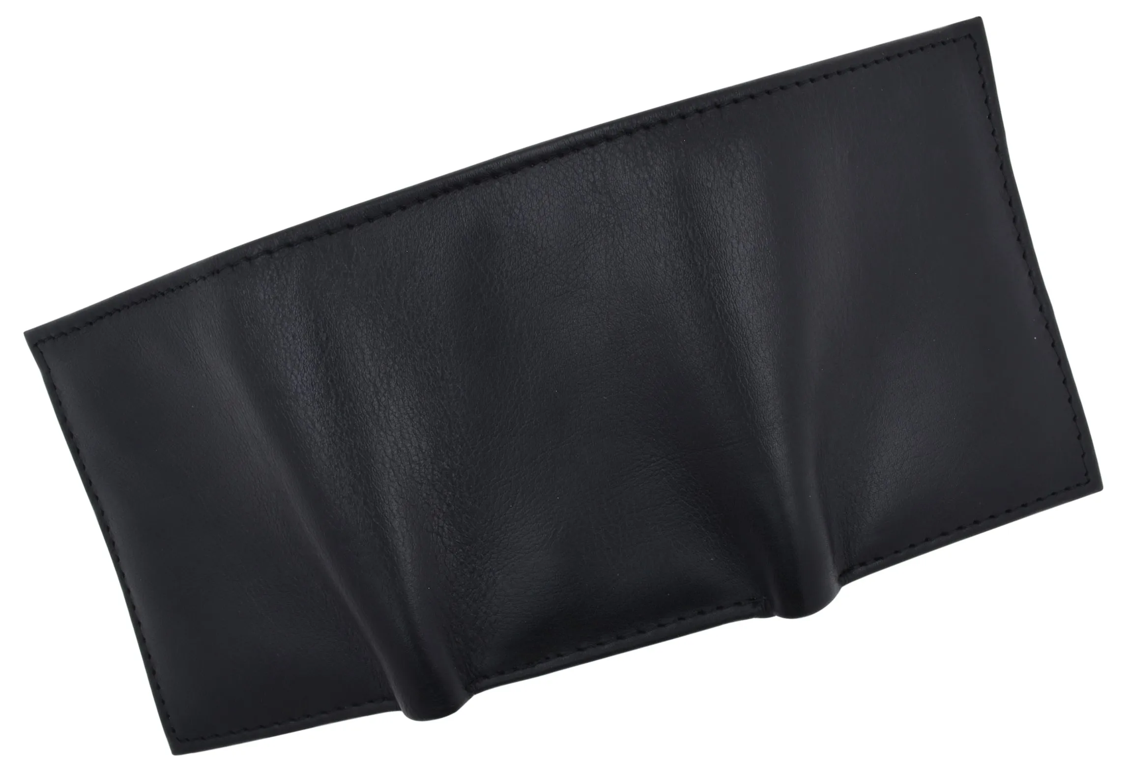 RFID Blocking Premium Leather Black Classic Trifold Credit Card ID Wallet Box