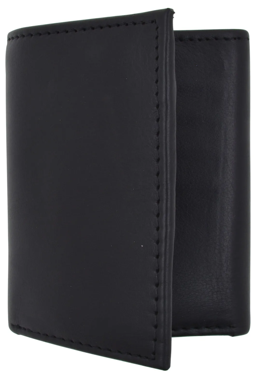 RFID Blocking Premium Leather Black Classic Trifold Credit Card ID Wallet Box