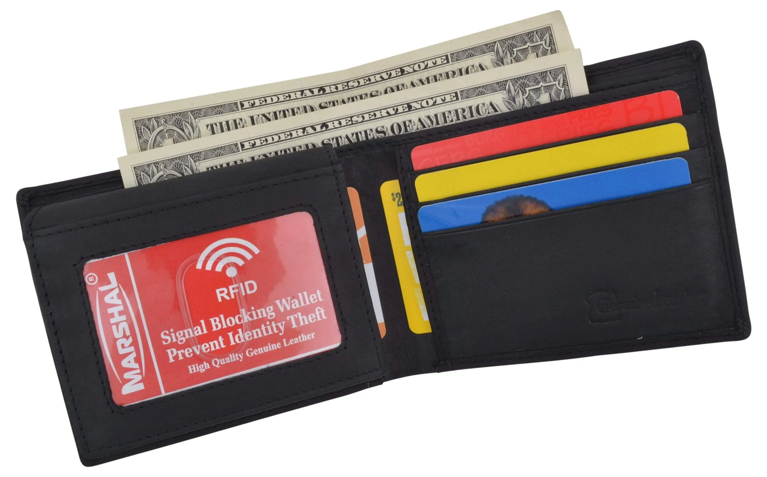 Route 66 Mens RFID Bifold Credit Card ID Genuine Leather Wallet