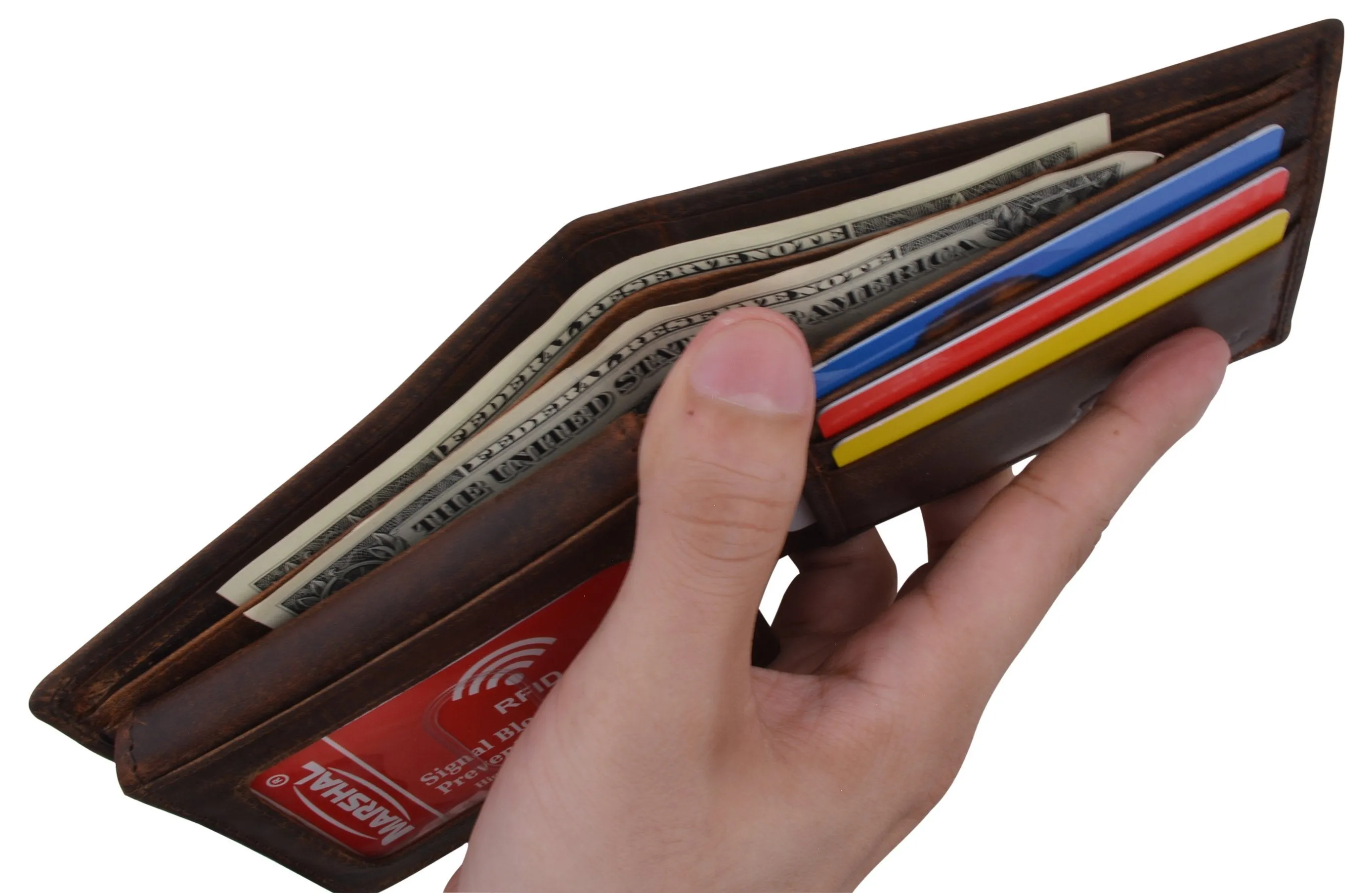 Route 66 Mens RFID Bifold Credit Card ID Genuine Leather Wallet