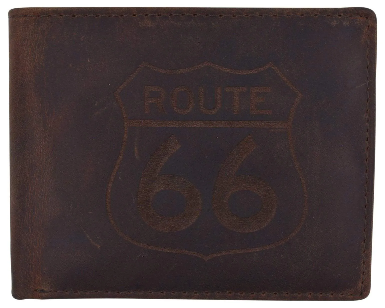Route 66 Mens RFID Bifold Credit Card ID Genuine Leather Wallet