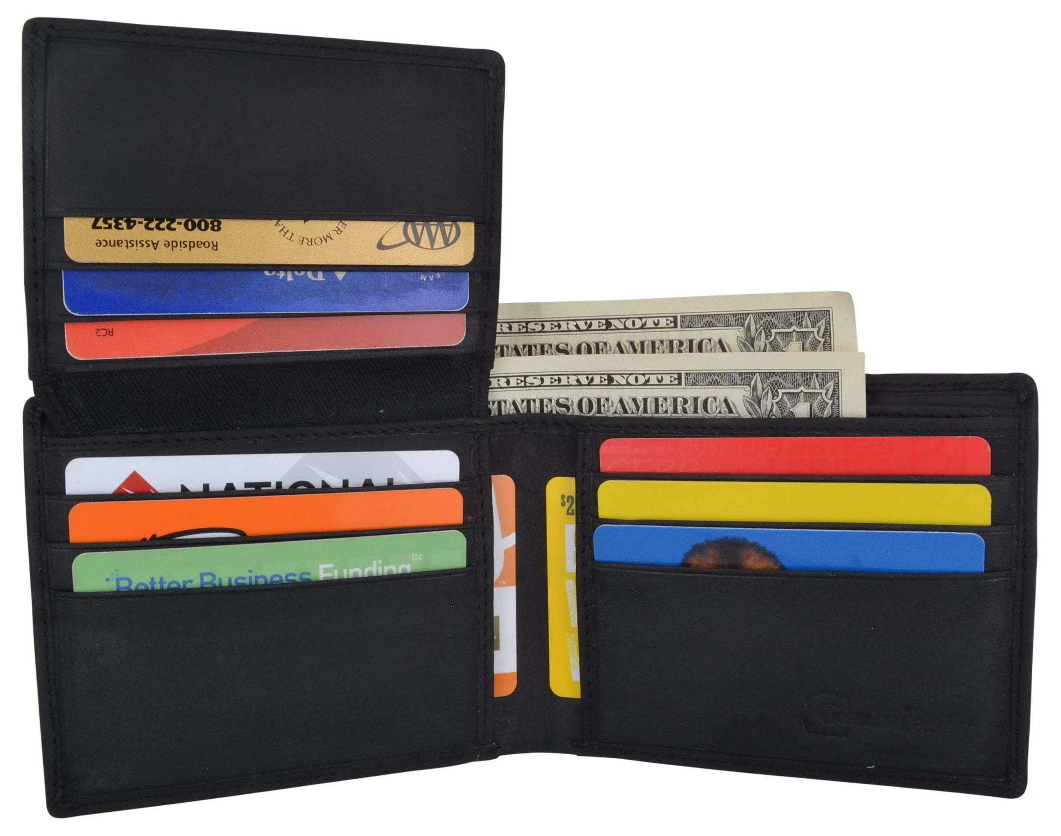 Route 66 Mens RFID Bifold Credit Card ID Genuine Leather Wallet