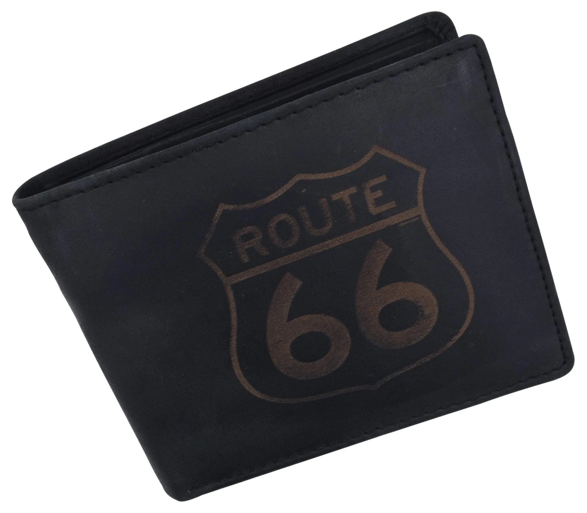 Route 66 Mens RFID Bifold Credit Card ID Genuine Leather Wallet