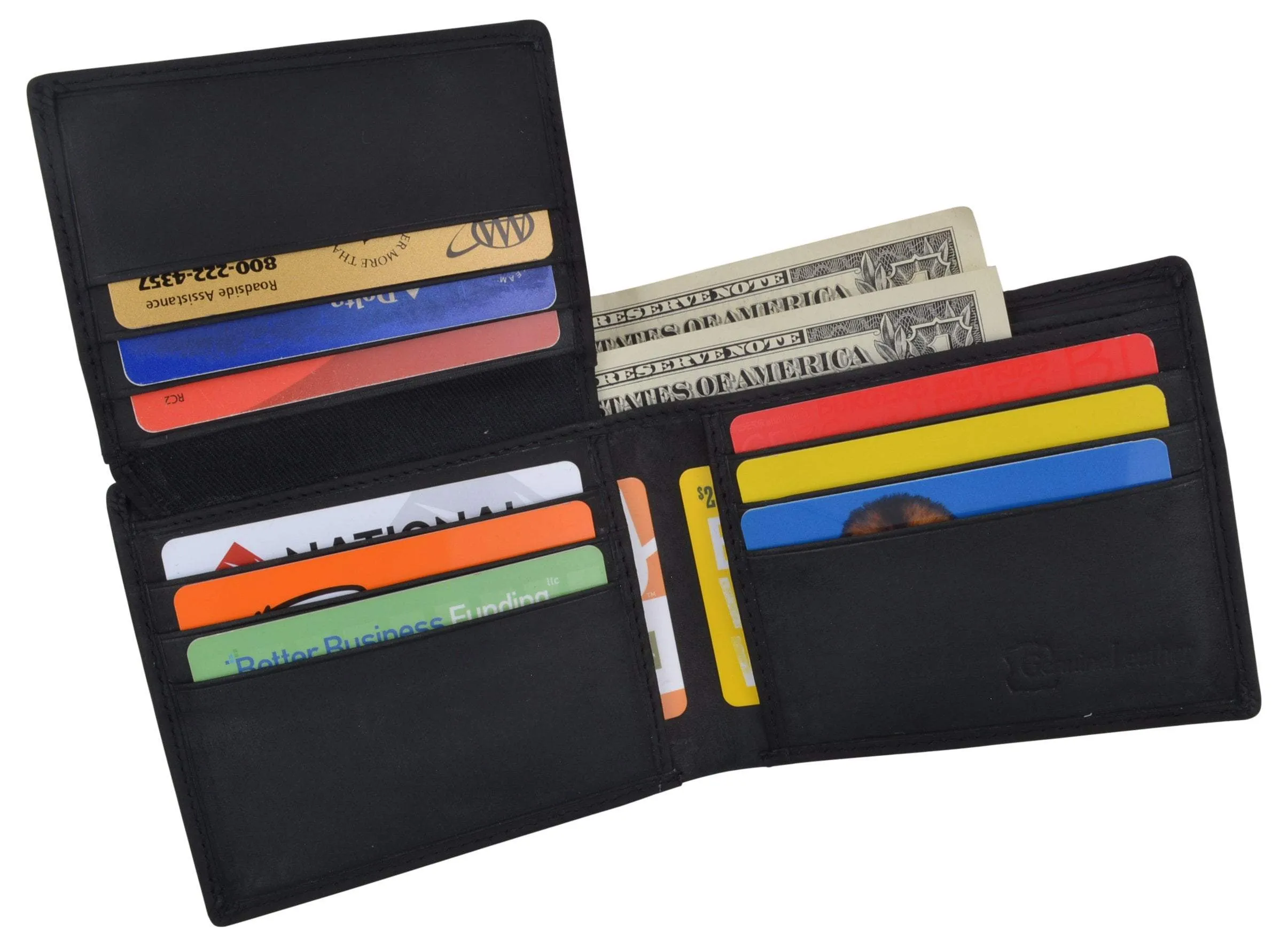 Route 66 Mens RFID Bifold Credit Card ID Genuine Leather Wallet
