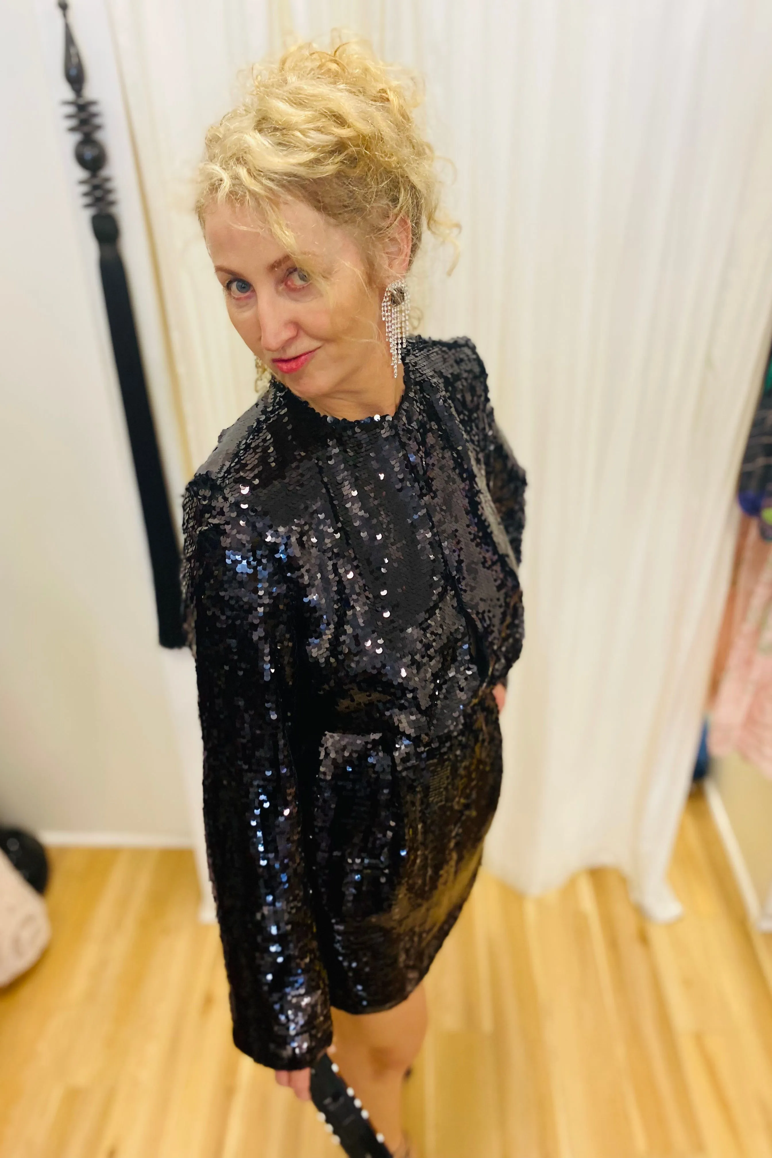 SABINA MUSAYEV SEQUIN CLYDE DRESS