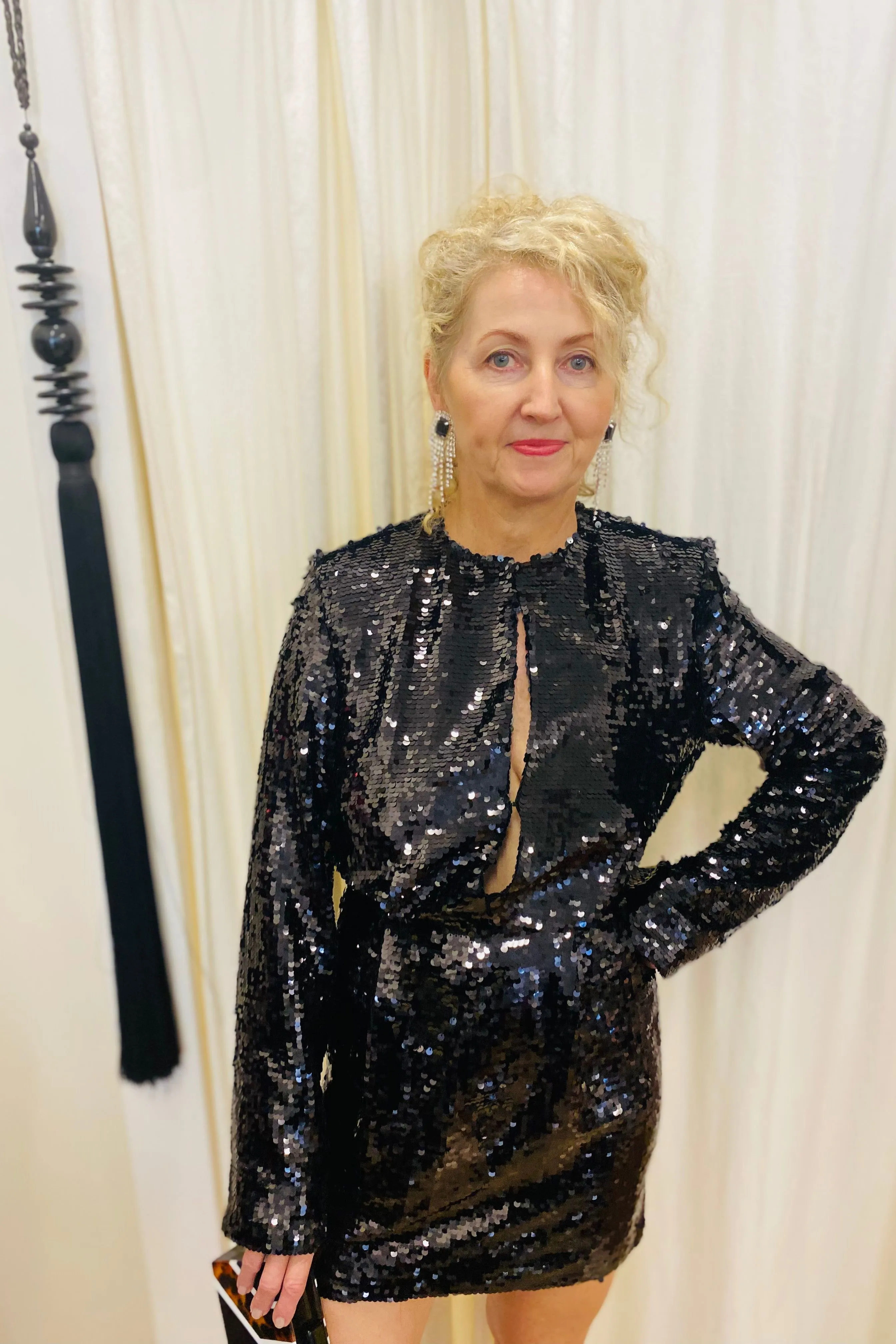SABINA MUSAYEV SEQUIN CLYDE DRESS