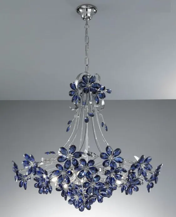 Sapphire Blue Premium Crystal Ceiling Light
